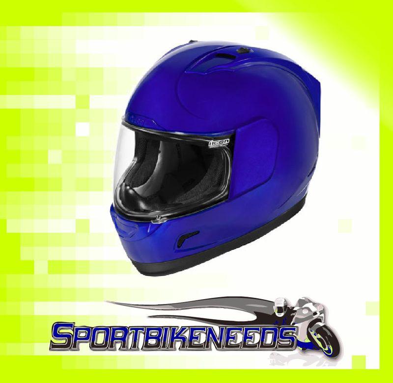 Icon alliance blue black helmet solid extra small xs 