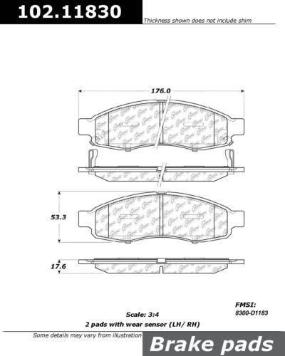 Centric 102.11830 brake pad or shoe, front-c-tek metallic brake pads