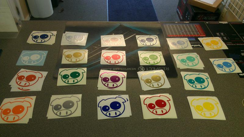 Rally pig decal, wrx,sti,evo,jdm, multiple colors, free shipping