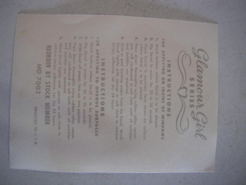 ORIGINAL VINTAGE HOT ROD PINUP GLAMOUR GIRL WATER DECAL, US $5.00, image 3