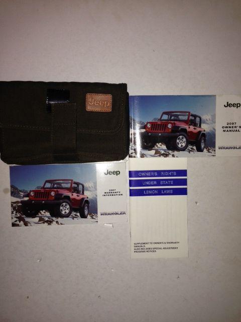 2007 jeep wrangler owner's manual with case