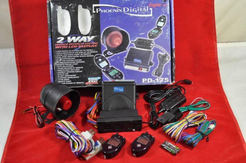 Phoenix digital pd-175 2 way vehicle security system with lcd display bundle