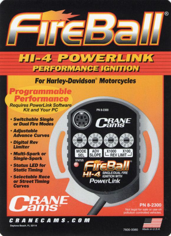 Crane 8-2300 fireball hi-4 single/dual fire ignition with powerlink software kit