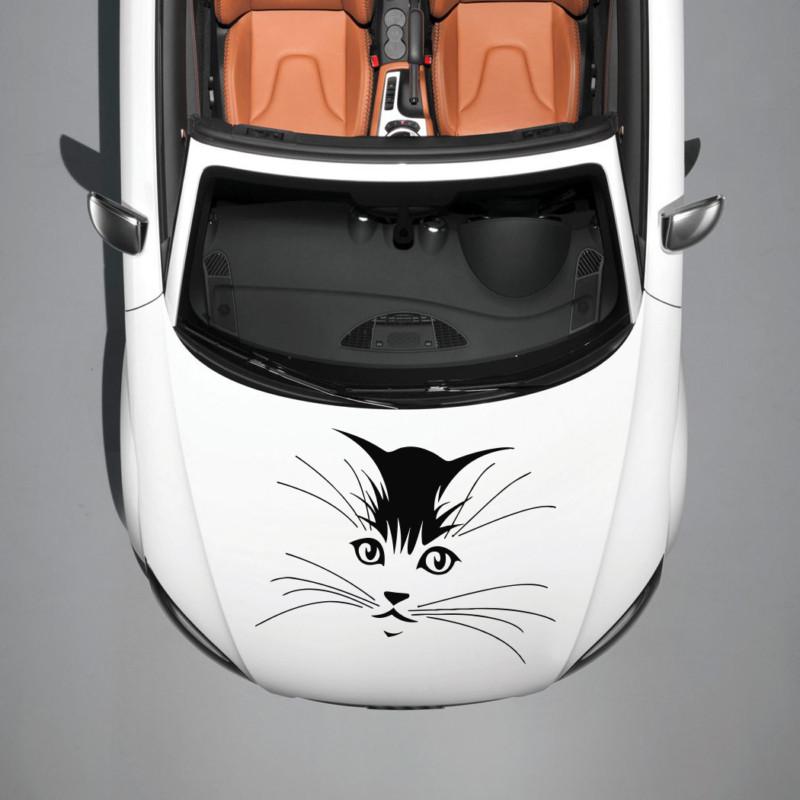 Beautiful cute cat whiskers art design hood car vinyl sticker decals sv1250