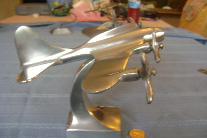 Find Original Vintage Airplane Bomber Hood Ornament Aluminum Cast Ford