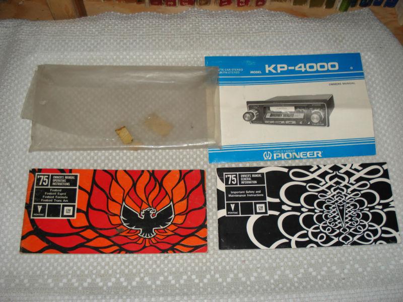 1975 pontiac firebird owners manual set nr rare!!! trans am