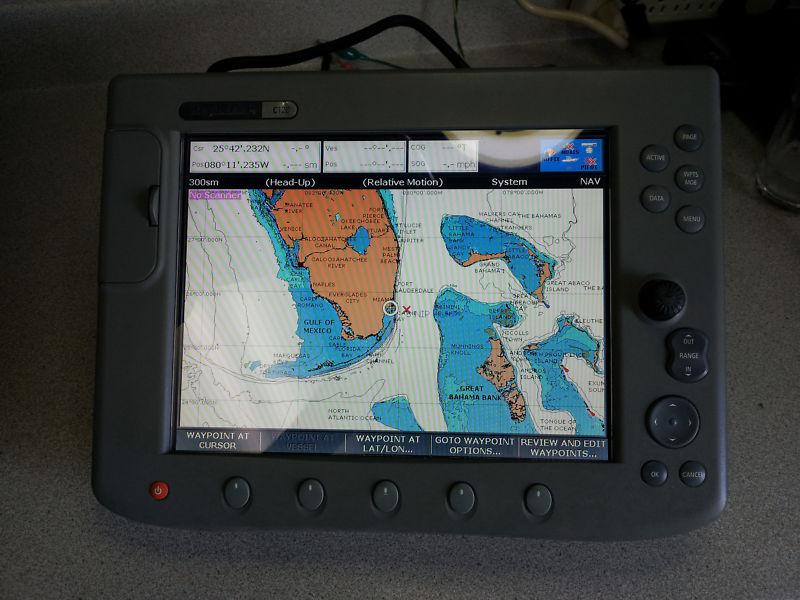 Raymarine c120 radar gps chartplotter display.