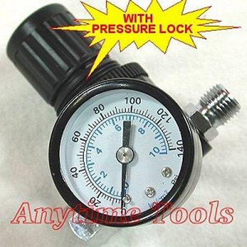 Spray paint hvlp air tool nailer adjustable regulator & gauge w/ pressure lock