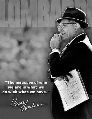 Sign vintage rectangular vince lombardi 12.5" width 16.0" height each