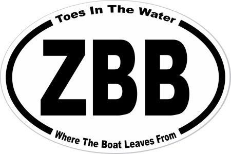 Zac fans 3.25x4.75 oval  sticker toes where the boat leaves from new !!!!!!!!!!!