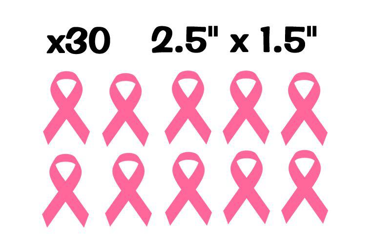 30 breast cancer awareness ribbons pink pack / lot 2.5" #auc1