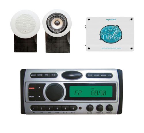 1600w mini amp,2x5&#034; marine 500w white speakers + new pyle marine cd am fm radio