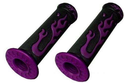 Honda atv quad purple flame handlebar bar gel hand grips for 7/8 - 22.2mm bars