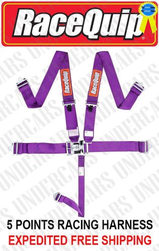 Racequip # 711051 purple race car seat belts 5-pt safety harness imca nhra