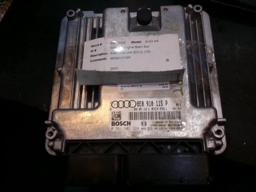 Audi audi a4 engine brain box electronic control module; 2.0l 07