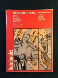 Vintage mercedes benz shop manual for 1963-68 230 sl pagoda