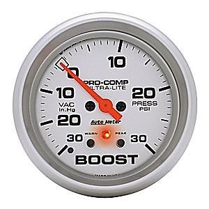 Auto meter 4477 ultra-lite series gauge 2-5/8&#034; boost/vacuum full sweep electric