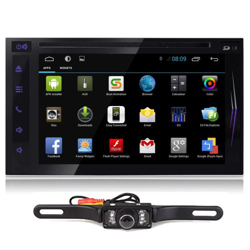 Full touch stereo android 4.4 car 6.2" gps dvd mirror link wifi 2core radio obd2
