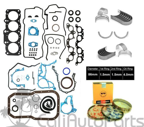 Fits: 96-97 toyota rav4 2.0l "3sfe" dohc engine full set + npr rings + bearings
