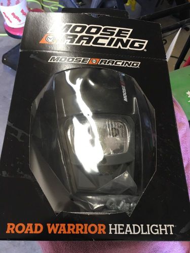 Moose racing headlight assembly road warrior black universal