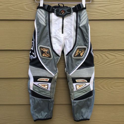 Msr system x youth motocross racing riding pants - gray / white size - 22
