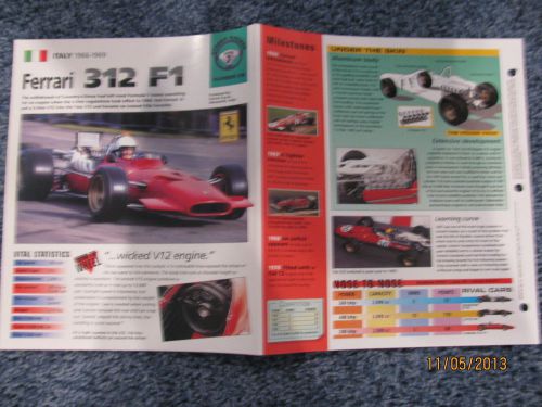 ★★ ferrari 312 f1 collector brochure specs info 1966/1967/1968/1969 ★★