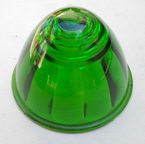 Vintage green glass bullet light lamp lens auto/ motorcycle.