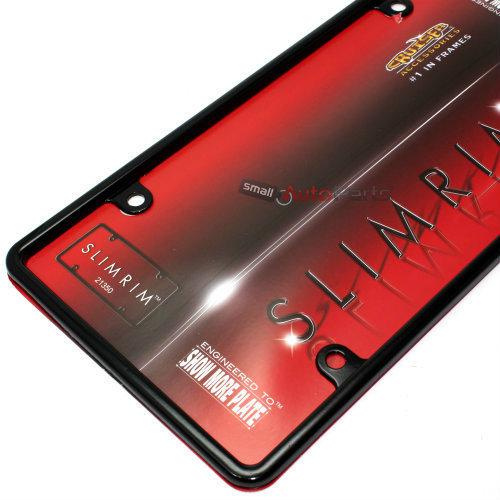 Plain slim thin black metal license plate tag frame for auto-car-truck