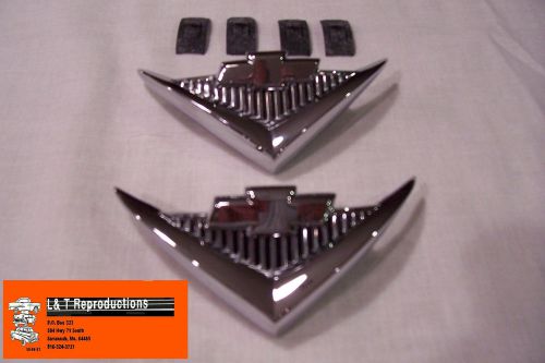1955 chevy v8 chrome emblems taillight made in usa belair hardtop sedan wagon