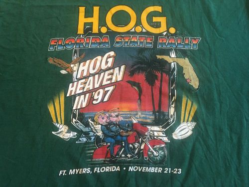 Vintage h.o.g. harley davidson owners group florida rally t- shirt hog 1997 xl