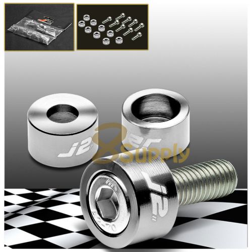 Silver j2 aluminum jdm header manifold cup washer+bolt kit accord cg prelude bb