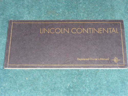 1968 lincoln continental owner&#039;s manual / original guide book!