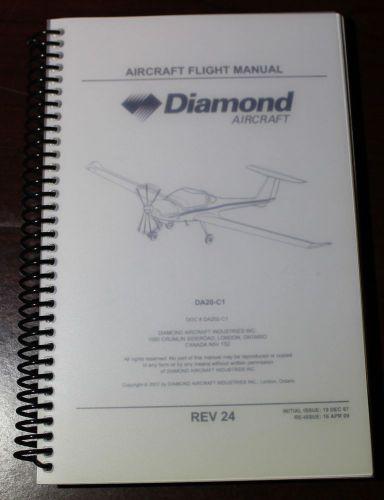 Diamond da20-c1 information manual pilot owner operating handbook new