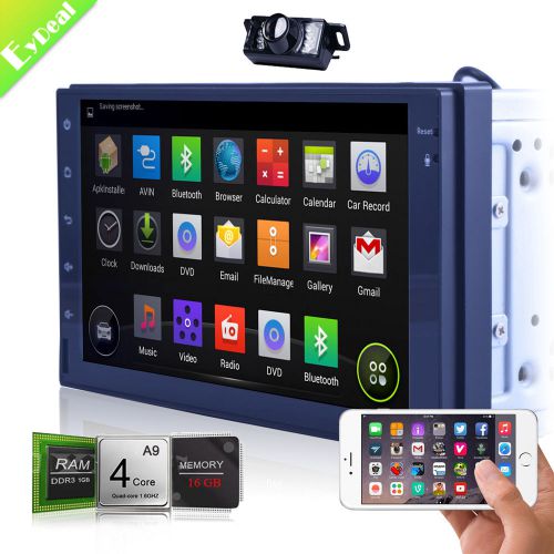 7" quad core android car stereo video player sat gps navi radio 2 din 1080p hd