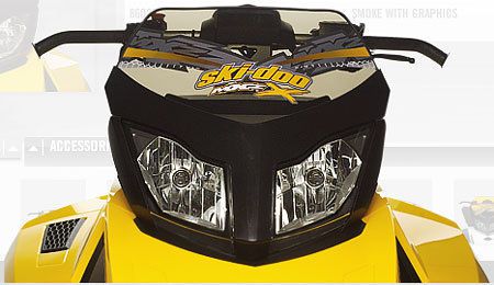 Ski-doo new oem smoke tint low windshield rev-xr, rev-xu tundra, mx-z windscreen