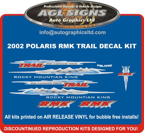 2002 polaris rmk trail hood decals graphics reproduction 550