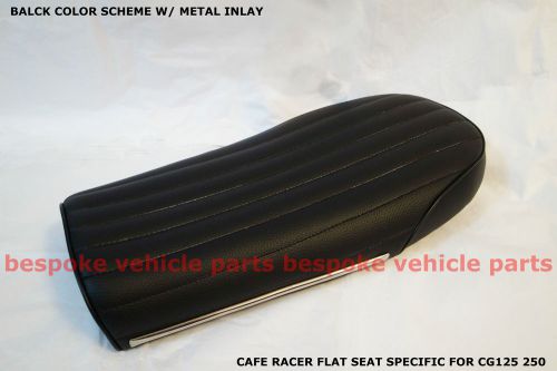 Honda cg125 250 cb cl cg brat flat seat metal inlay cafe racer w grips cgb11