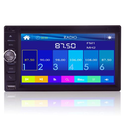 Double 2 din hd 6.5"e in dash stereo car dvd player bluetooth radio touch screen