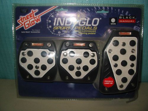 Street glow ind glo sport pedals black manual white.