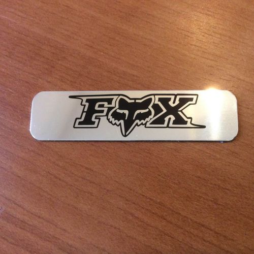 Fox glossy aluminum sticker size 2"x0.5"(50.8x12.7 mm) thickness 0.02"