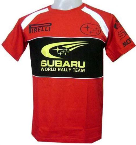 New subaru sport racing team motorcycle rac biker mens red short t-shirt sz xl