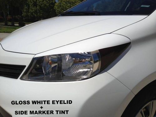 2012+ yaris hatchback precut white headlight eyelids + side marker tint combo
