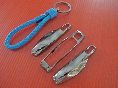 3p g metal key remote fob cover case trim + sb pu key chain for porsche panamera