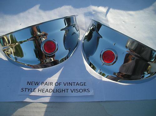 New pair of vintage style red dot headlight visors !