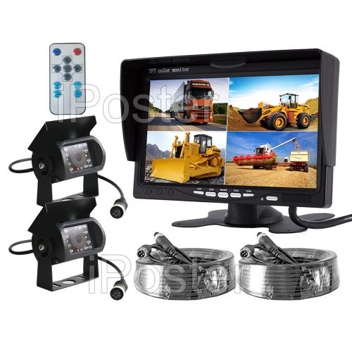 7&#034; rear view reversing camera kit system cctv for tractor, excavator, truck, rv