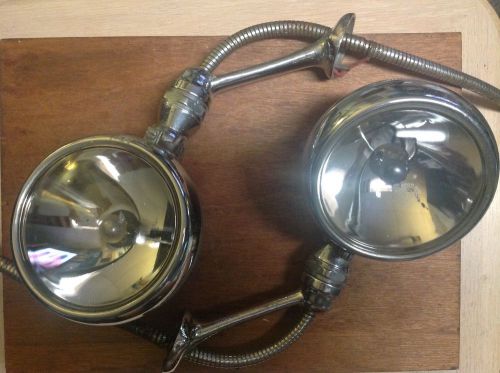 Unique rare pair ivalite dash control deluxe clear glass spot light mounts