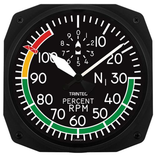 New trintec 10&#034; percent rpm style aviation instrument style clock aviator