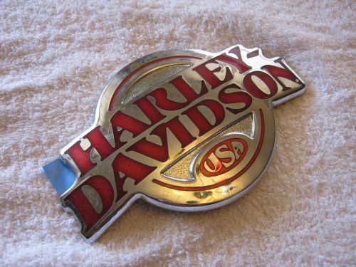 Harley davidson left side tank emblem red-like new &#034;free shipping&#034;