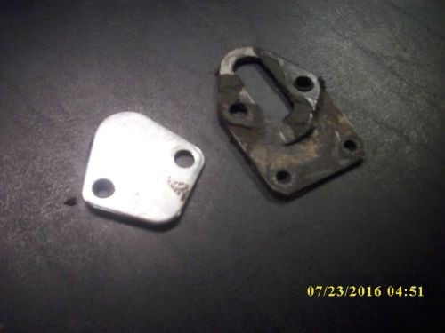Small block chevy fuel pump mounting and block off plate.  used 327 350 c10 nova