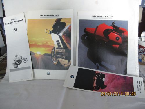 Big lot of bmw 1991 motorcycle color sales brochures + price list , german text